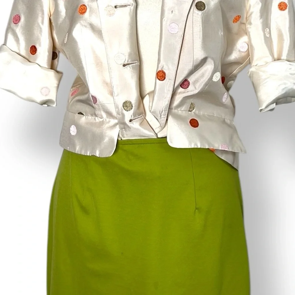 Express Tricot Vintage 90s Moss Green Midi Skirt XS
